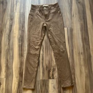 7 for All man midrise snake print faux suede pants